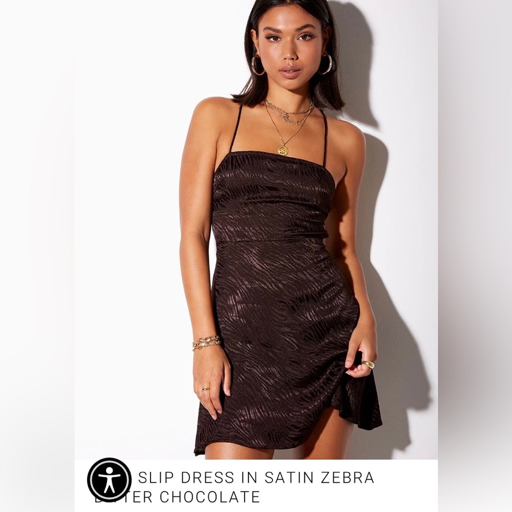 Motel rocks slip dress satin zebra